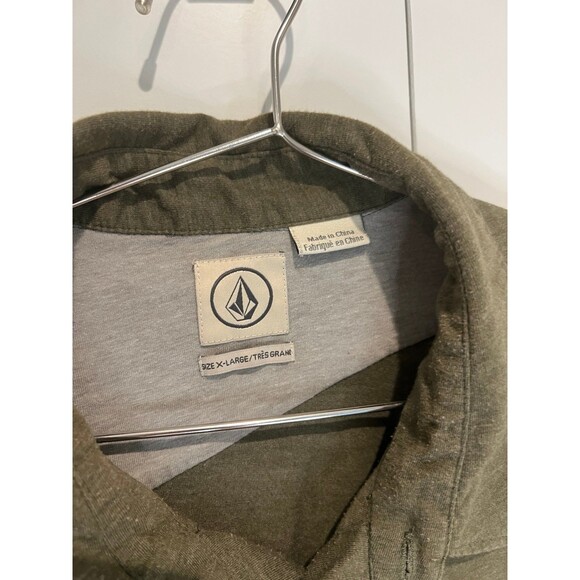 Mens Volcom Polo Shirt XL Olive Green - Picture 3 of 5